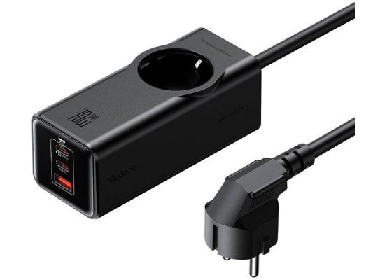 Mcdodo CH-4620 EU GaN Power Strip 70W, 2x USB-C, 1x USB - Black